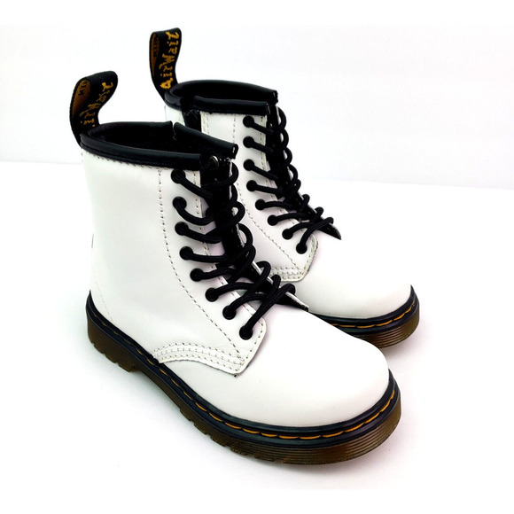 Dr. Martens Other - Dr Doc Martens 1460T Toddler Girls Size 8 White Leather Lace Up Combat Boots